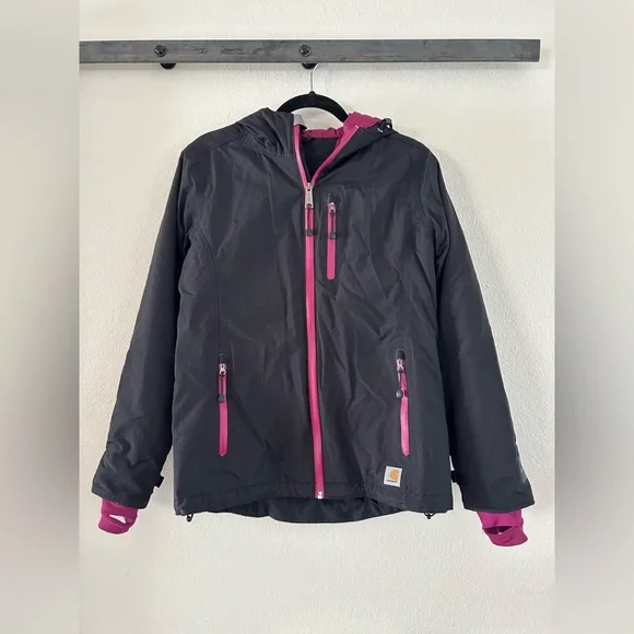 Black Women’s Carhartt Jacket with Pink/Purple Details - Picture 1 of 4